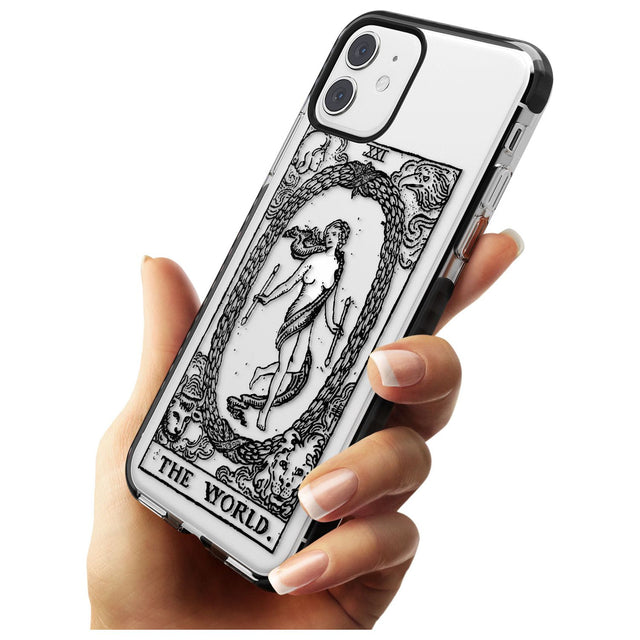 The World Tarot Card - Transparent Pink Fade Impact Phone Case for iPhone 11 Pro Max