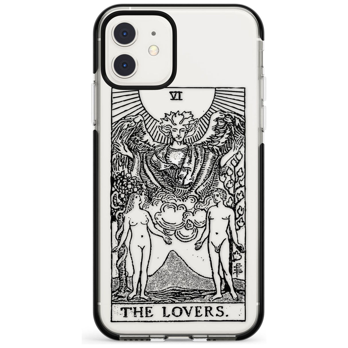 The Lovers Tarot Card - Transparent Pink Fade Impact Phone Case for iPhone 11 Pro Max