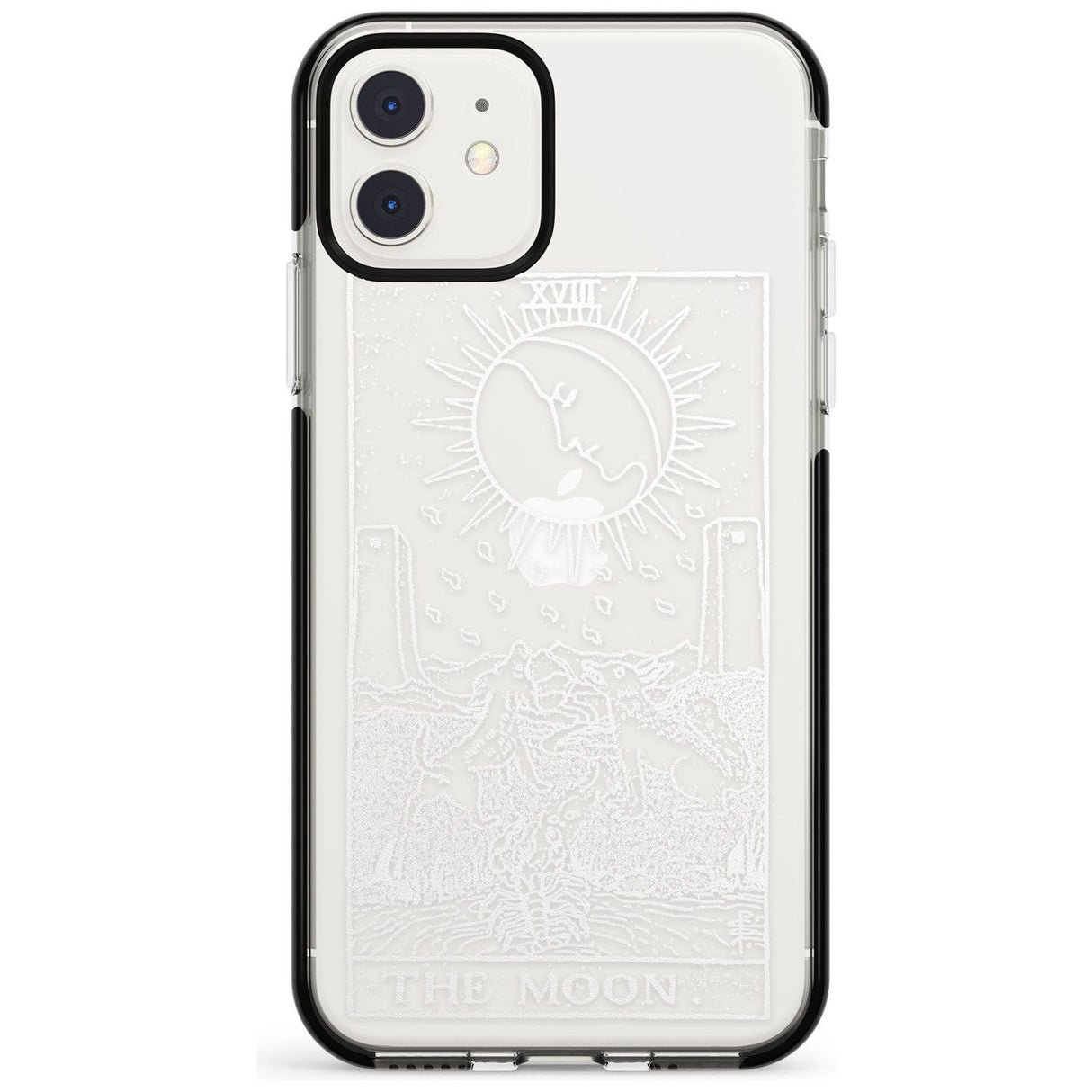 The Moon Tarot Card - White Transparent Pink Fade Impact Phone Case for iPhone 11 Pro Max