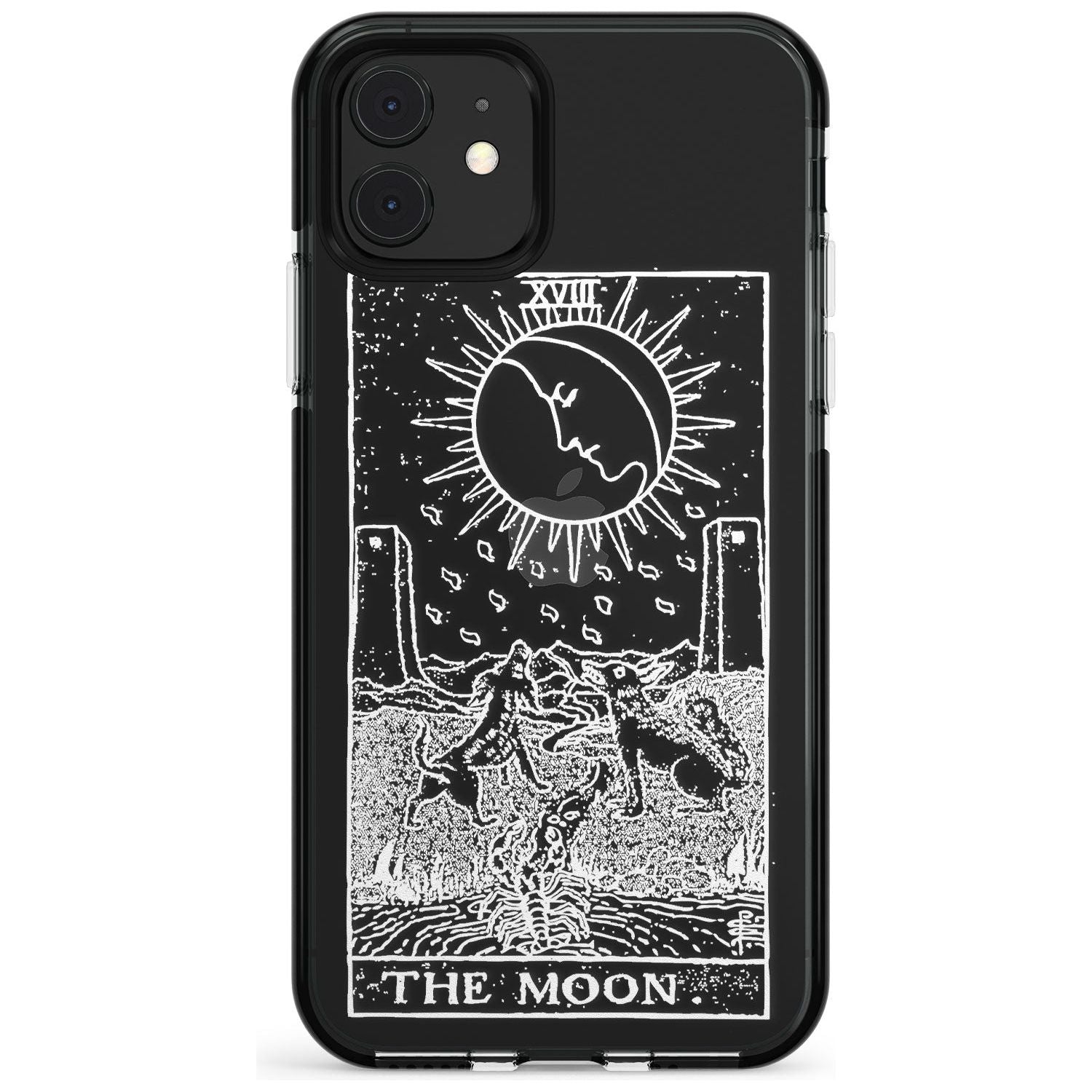 The Moon Tarot Card - White Transparent Pink Fade Impact Phone Case for iPhone 11 Pro Max