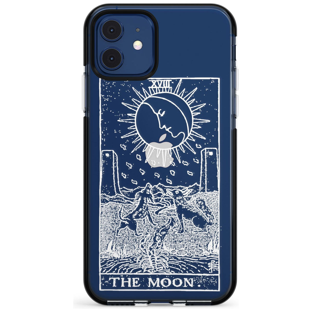 The Moon Tarot Card - White Transparent Pink Fade Impact Phone Case for iPhone 11 Pro Max