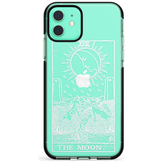 The Moon Tarot Card - White Transparent Pink Fade Impact Phone Case for iPhone 11 Pro Max
