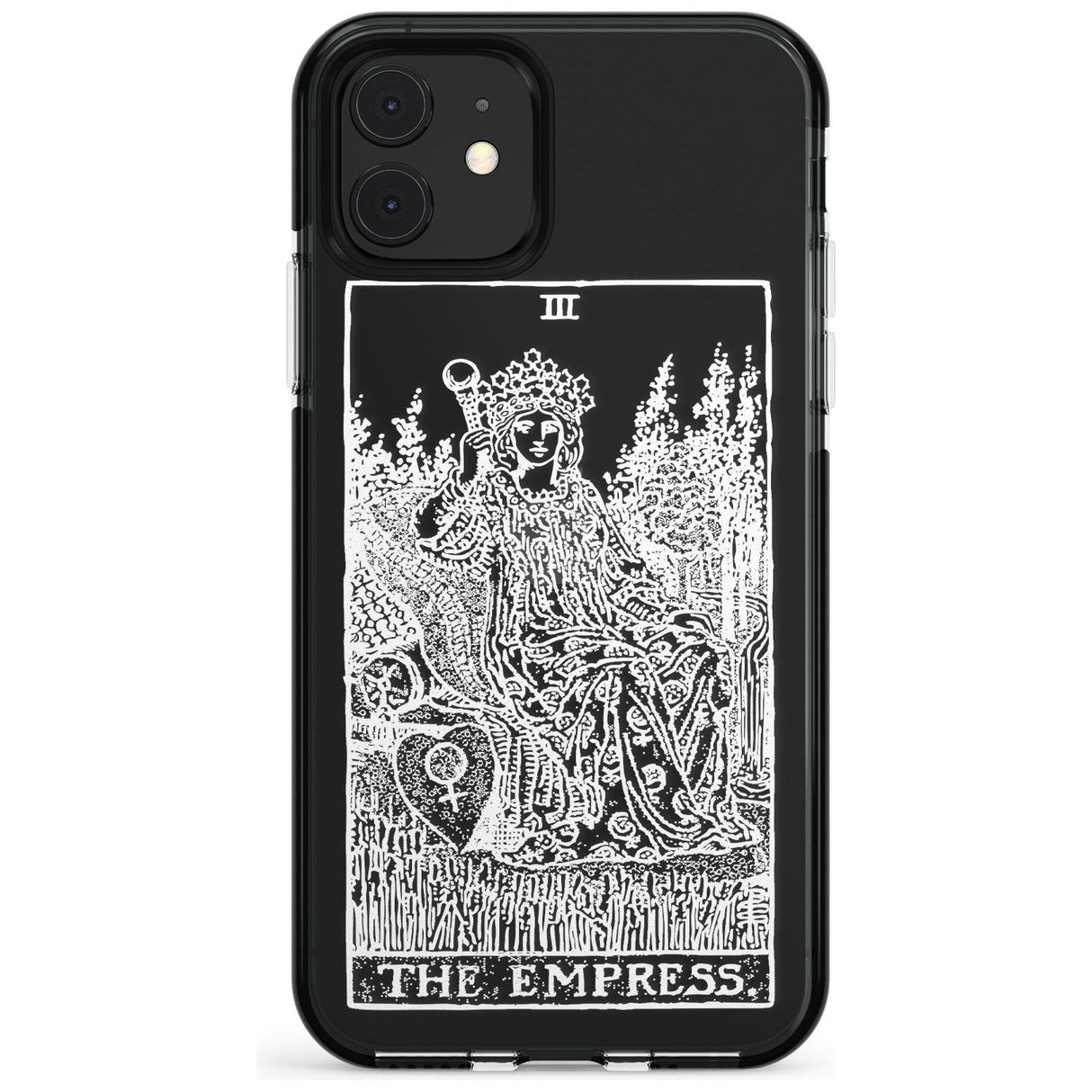 The Empress Tarot Card - White Transparent Pink Fade Impact Phone Case for iPhone 11 Pro Max