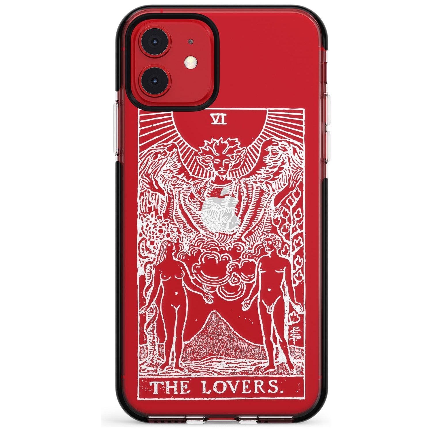 The Lovers Tarot Card - White Transparent Pink Fade Impact Phone Case for iPhone 11 Pro Max