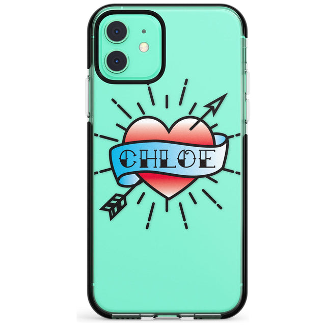 Custom Heart Tattoo Pink Fade Impact Phone Case for iPhone 11 Pro Max