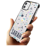 Customised Terrazzo - Pink, Purple, Blue Black Impact Phone Case for iPhone 11