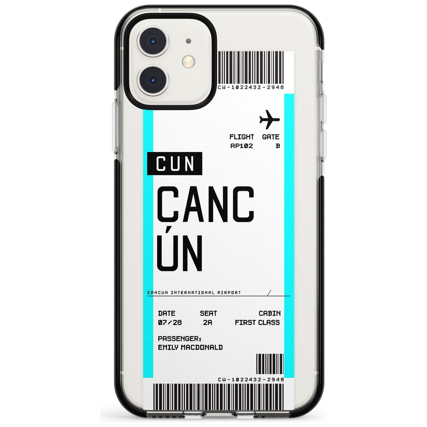 Cancún Boarding Pass iPhone Case   Custom Phone Case - Case Warehouse