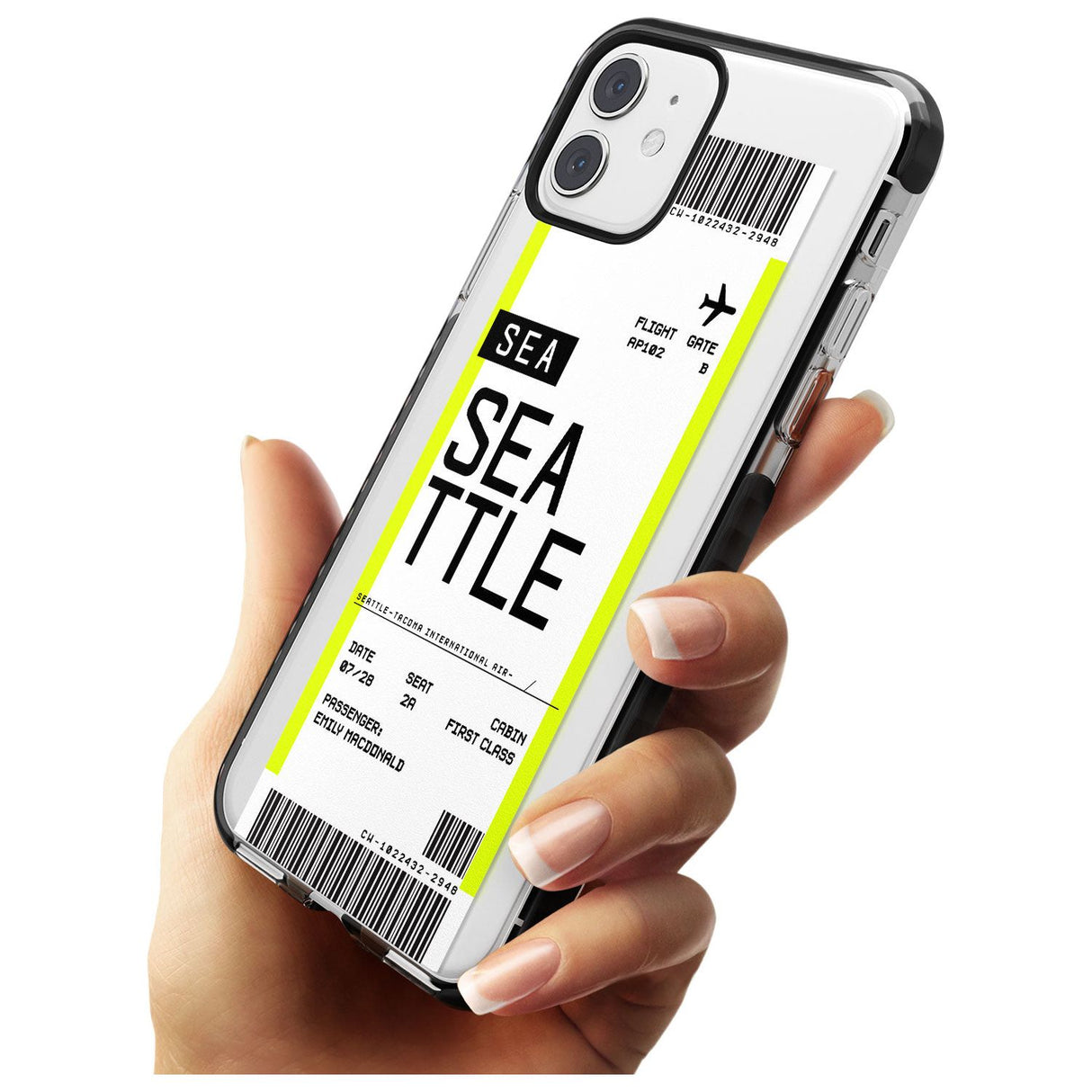 Seattle Boarding Pass iPhone Case   Custom Phone Case - Case Warehouse