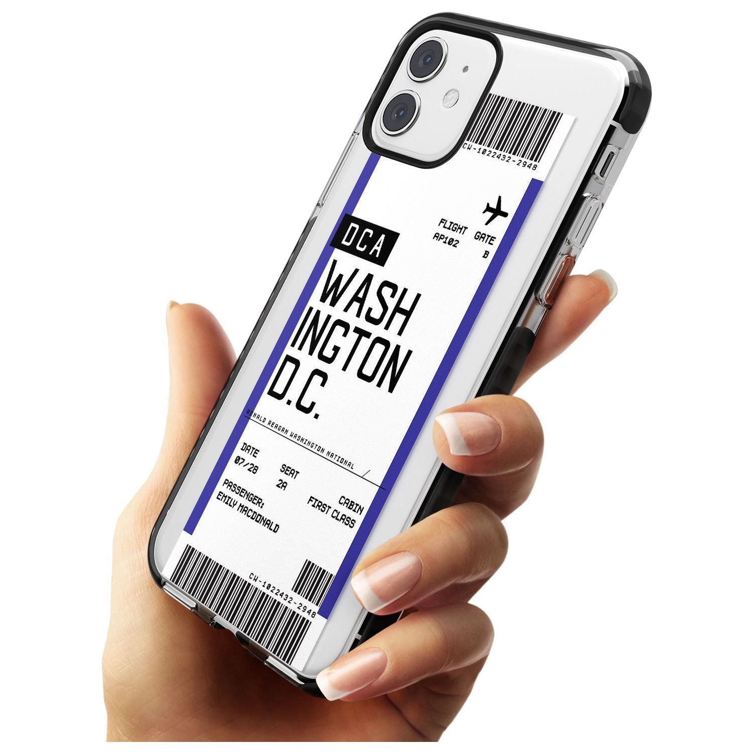 Washington D.C. Boarding Pass iPhone Case   Custom Phone Case - Case Warehouse
