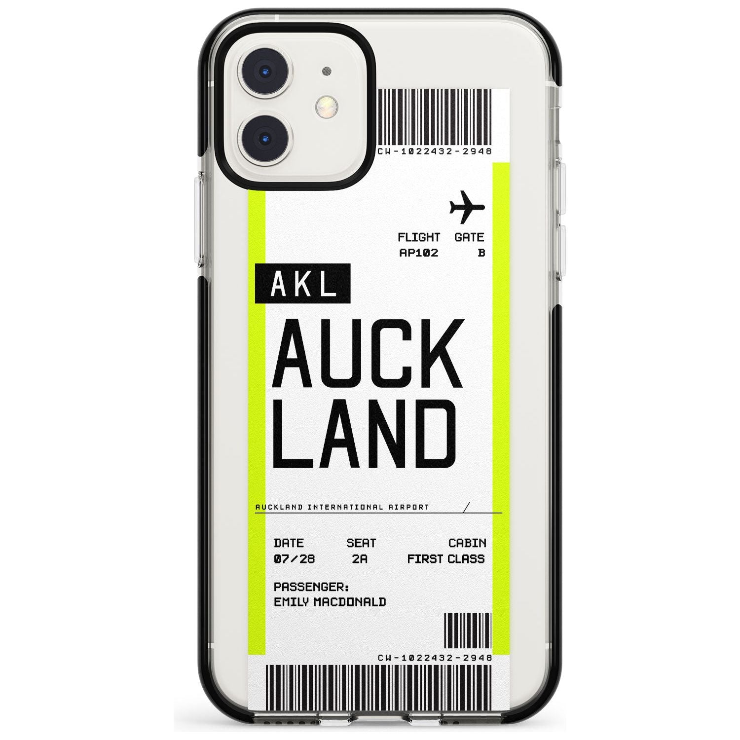 Auckland Boarding Pass iPhone Case  Black Impact Custom Phone Case - Case Warehouse