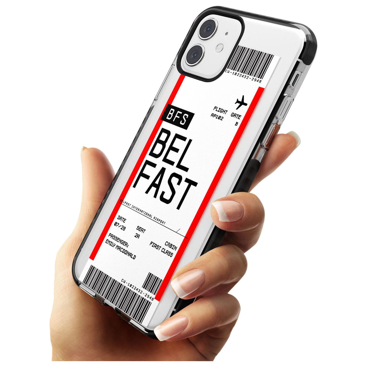 Belfast Boarding Pass   Custom Phone Case - Case Warehouse