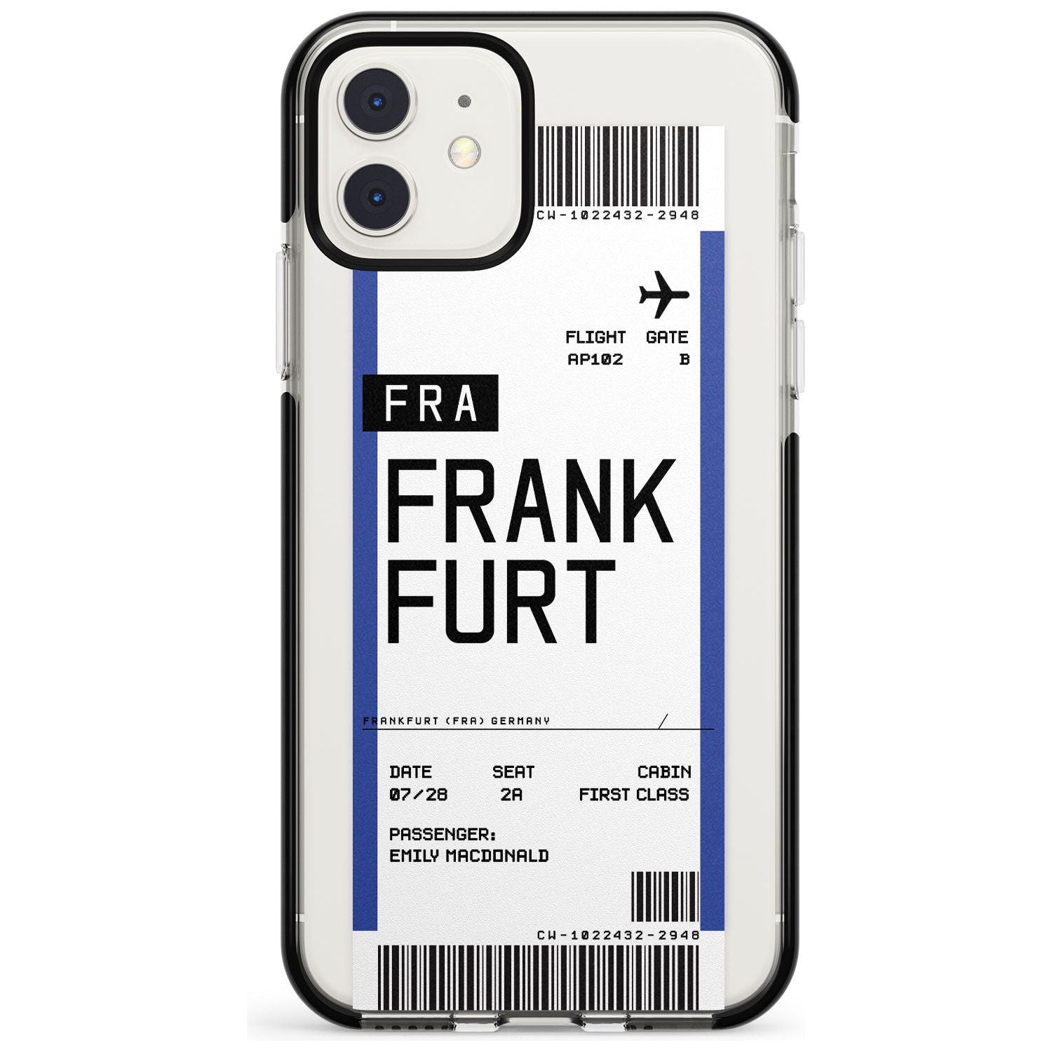 Frankfurt Boarding Pass iPhone Case  Black Impact Custom Phone Case - Case Warehouse