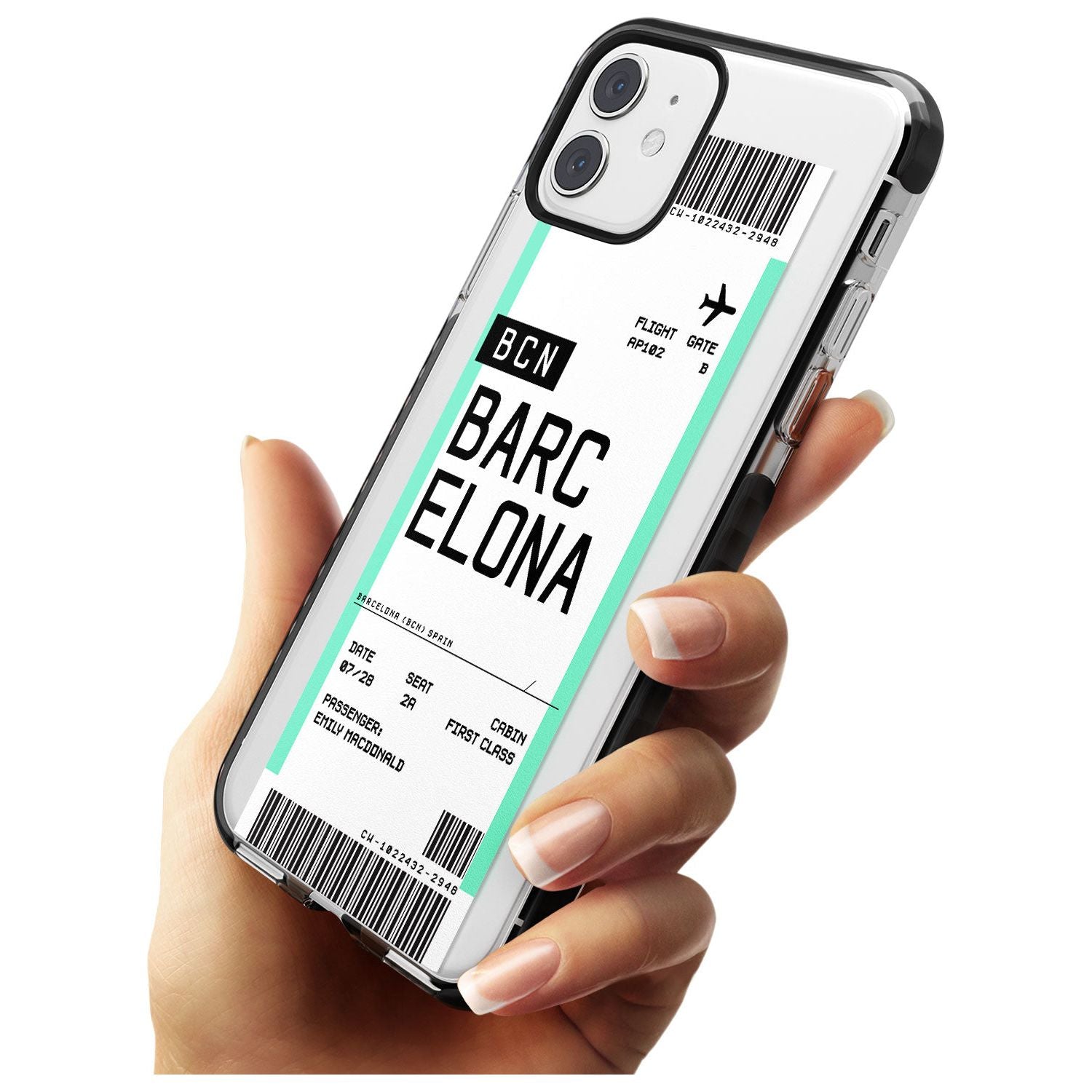Barcelona Boarding Pass iPhone Case   Custom Phone Case - Case Warehouse