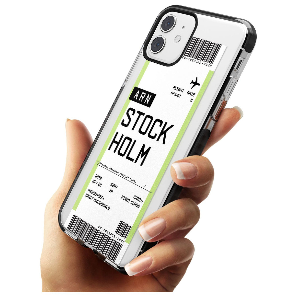 Stockholm Boarding Pass iPhone Case   Custom Phone Case - Case Warehouse