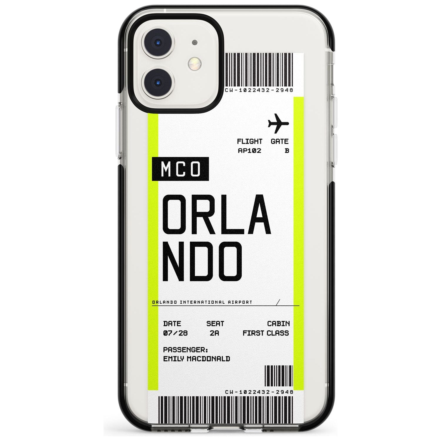 Orlando Boarding Pass iPhone Case  Black Impact Custom Phone Case - Case Warehouse
