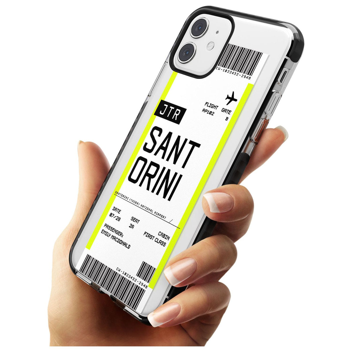 Santorini Boarding Pass iPhone Case   Custom Phone Case - Case Warehouse