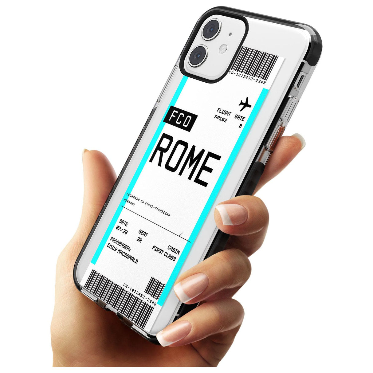 Rome Boarding Pass iPhone Case   Custom Phone Case - Case Warehouse