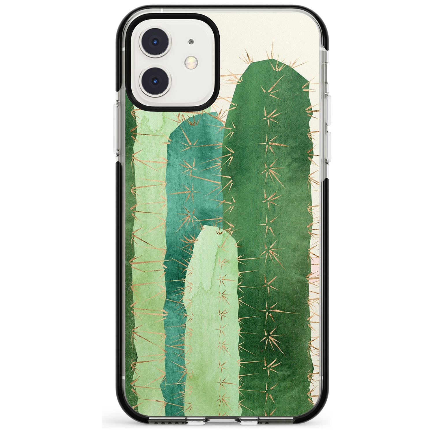 Large Cacti Mix Design Black Impact Phone Case for iPhone 11
