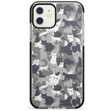 Dark Grey Cat Camouflage Pattern iPhone Case  Black Impact Phone Case - Case Warehouse