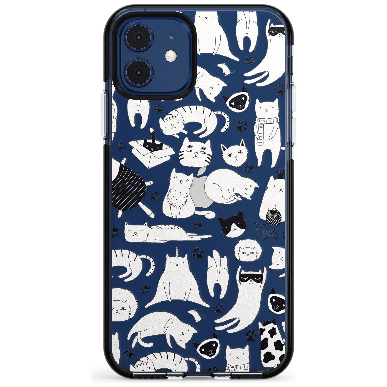 Cartoon Cat Collage - Black & White Pink Fade Impact Phone Case for iPhone 11 Pro Max