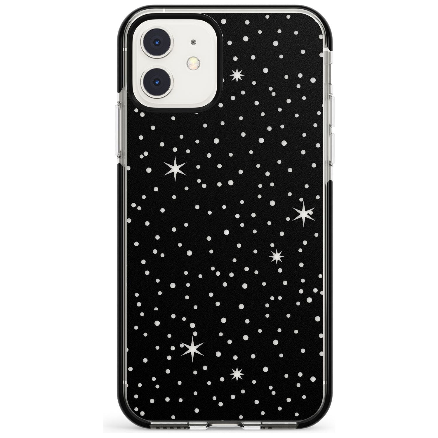 Celestial  Cut-Out Stars Phone Case iPhone 11 / Black Impact Case,iPhone 12 Mini / Black Impact Case Blanc Space