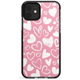 Chalk Hearts Black Impact Phone Case for iPhone 11 Pro Max