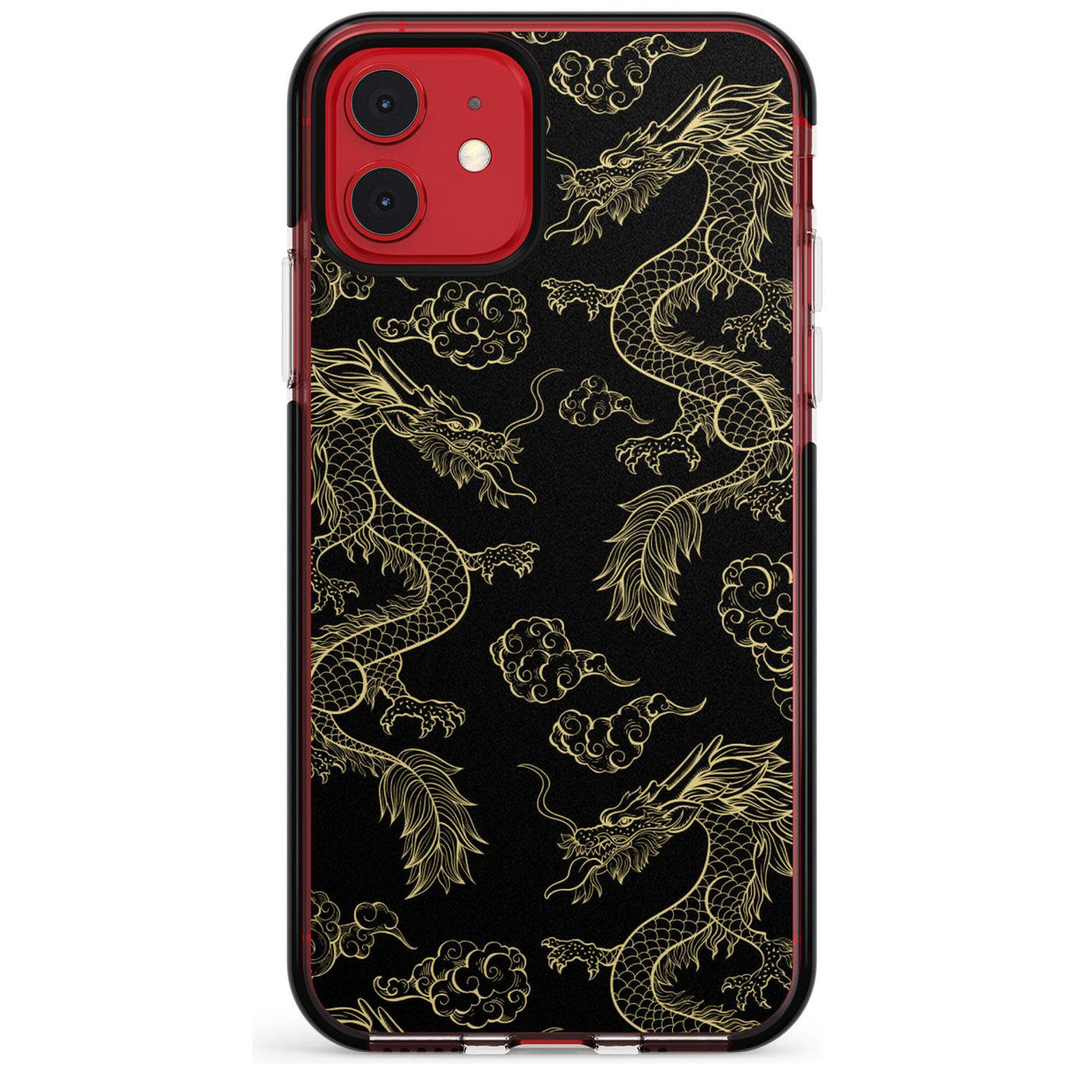 Black and Gold Dragon Pattern Black Impact Phone Case for iPhone 11 Pro Max