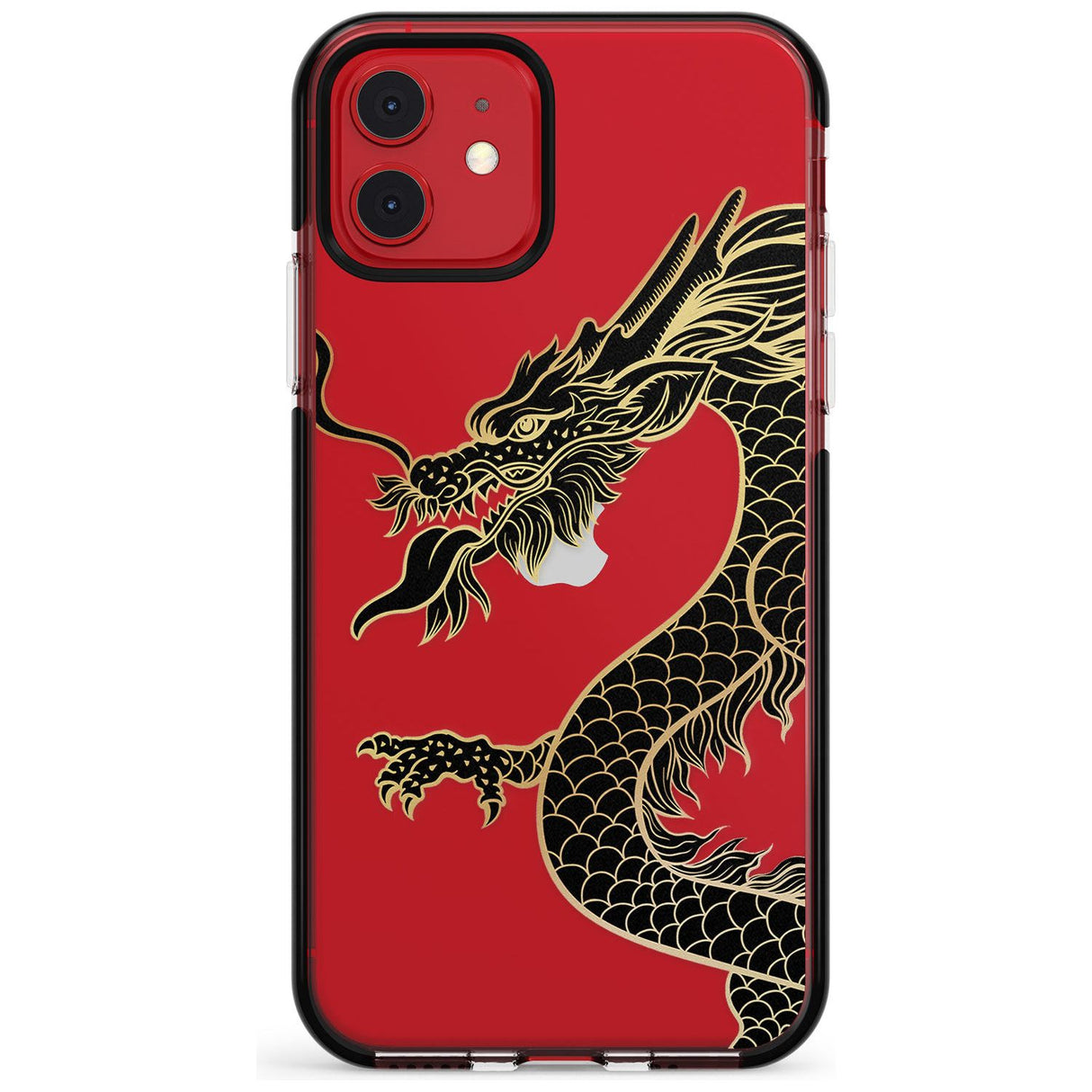 Large Red Dragon Black Impact Phone Case for iPhone 11 Pro Max