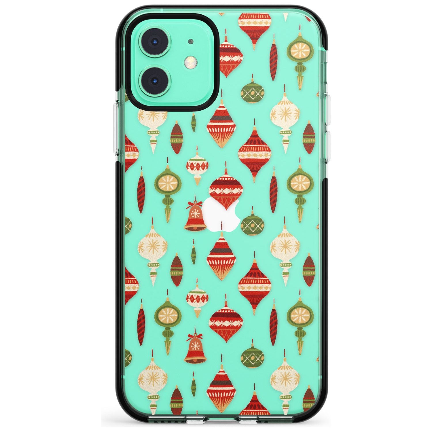 Christmas Baubles Pattern Black Impact Phone Case for iPhone 11 Pro Max