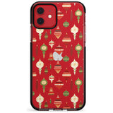 Christmas Baubles Pattern Black Impact Phone Case for iPhone 11 Pro Max