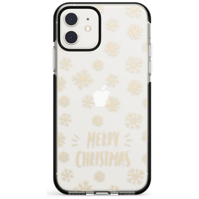 Christmas Snowflake Pattern Black Impact Phone Case for iPhone 11 Pro Max