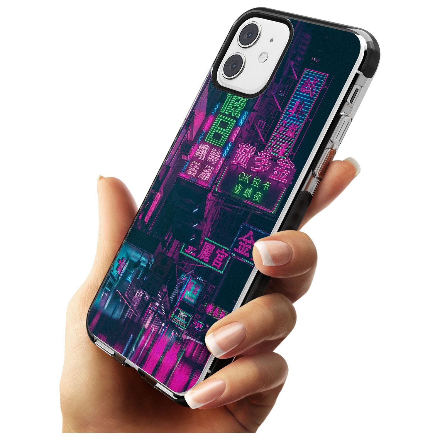 Rainy Reflections - Neon Cities Photographs Black Impact Phone Case for iPhone 11