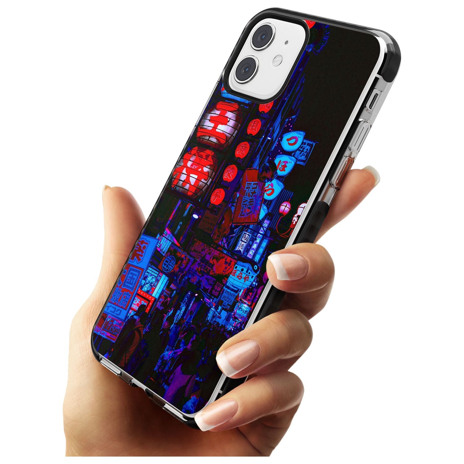 Red & Turquoise - Neon Cities Photographs Black Impact Phone Case for iPhone 11