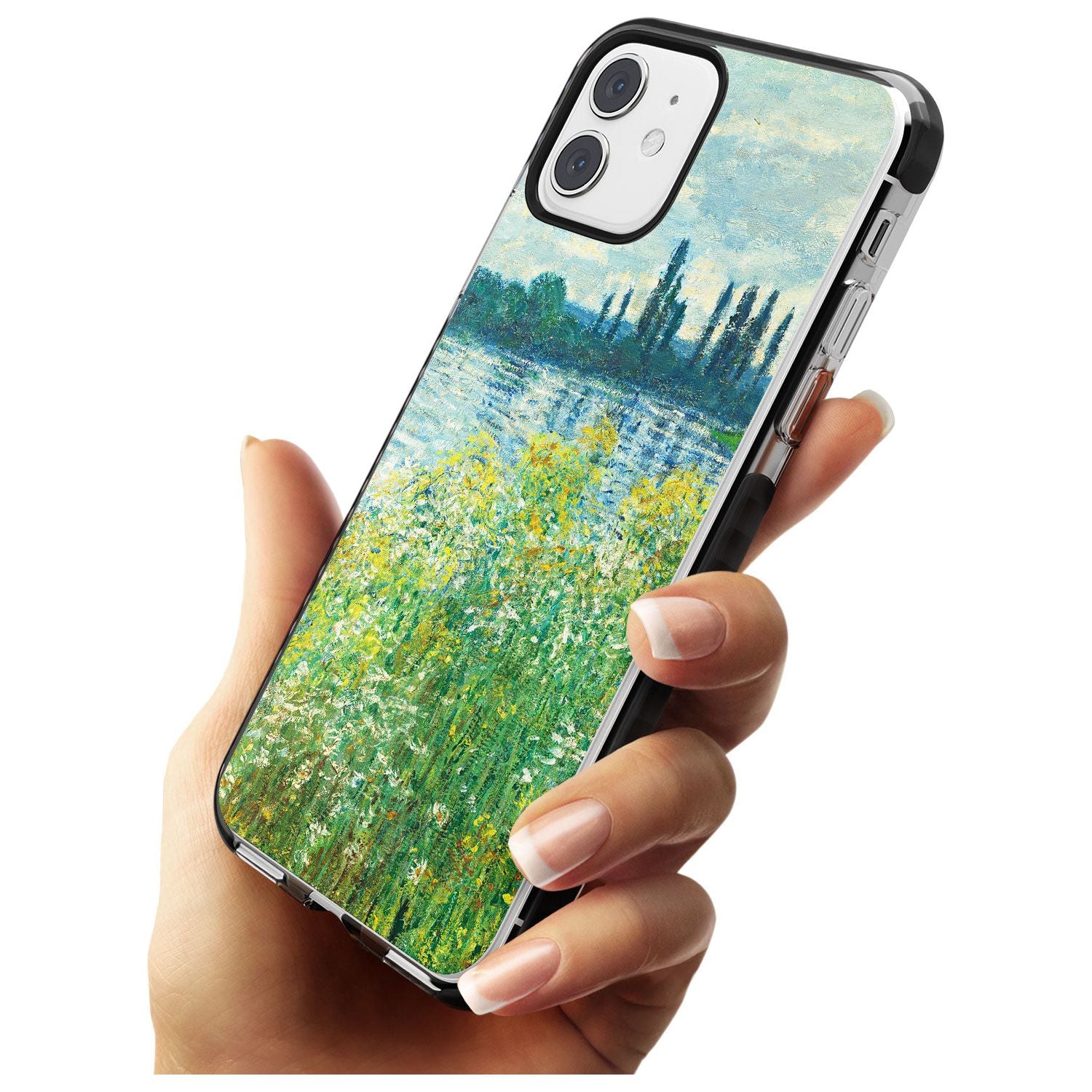 Banks of the Seine by Claude Monet Pink Fade Impact Phone Case for iPhone 11 Pro Max