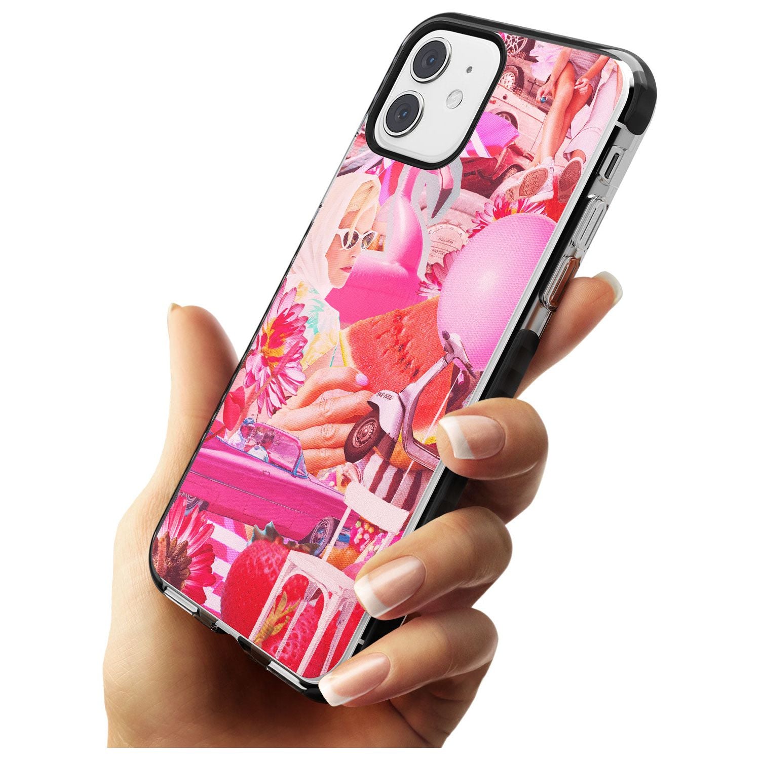 Vintage Collage: Pink Glamour Black Impact Phone Case for iPhone 11