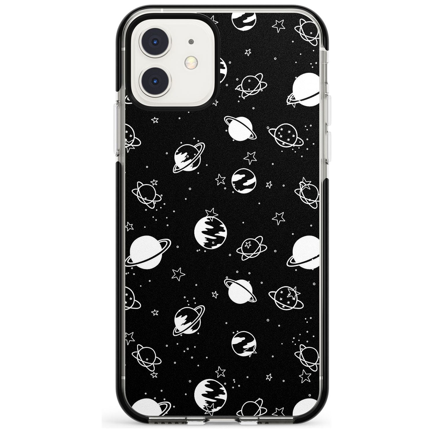 White Planets on Black Pink Fade Impact Phone Case for iPhone 11 Pro Max