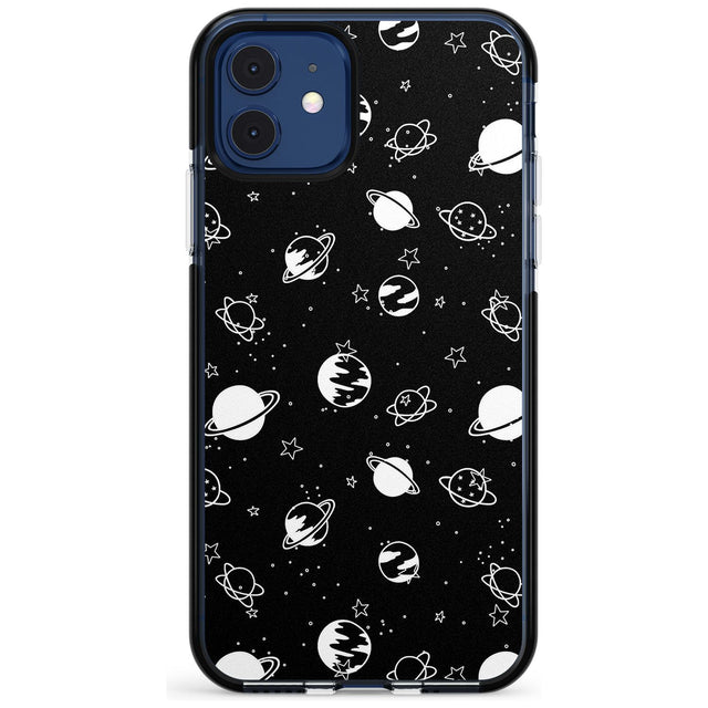 White Planets on Black Pink Fade Impact Phone Case for iPhone 11 Pro Max