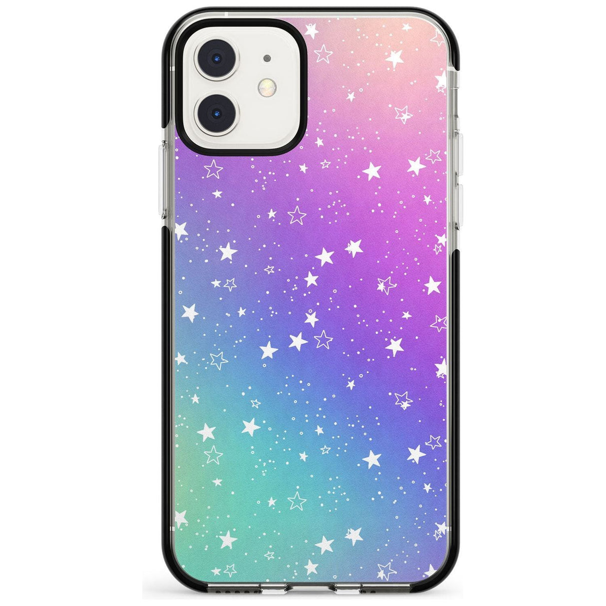 White Stars on Pastels Pink Fade Impact Phone Case for iPhone 11 Pro Max