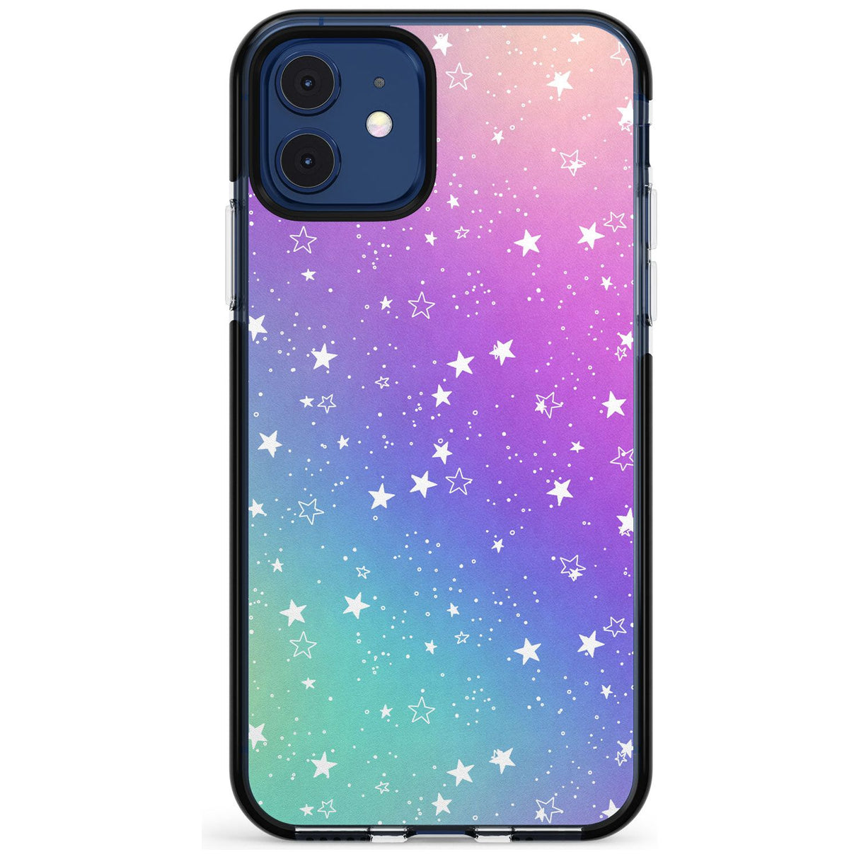 White Stars on Pastels Pink Fade Impact Phone Case for iPhone 11 Pro Max