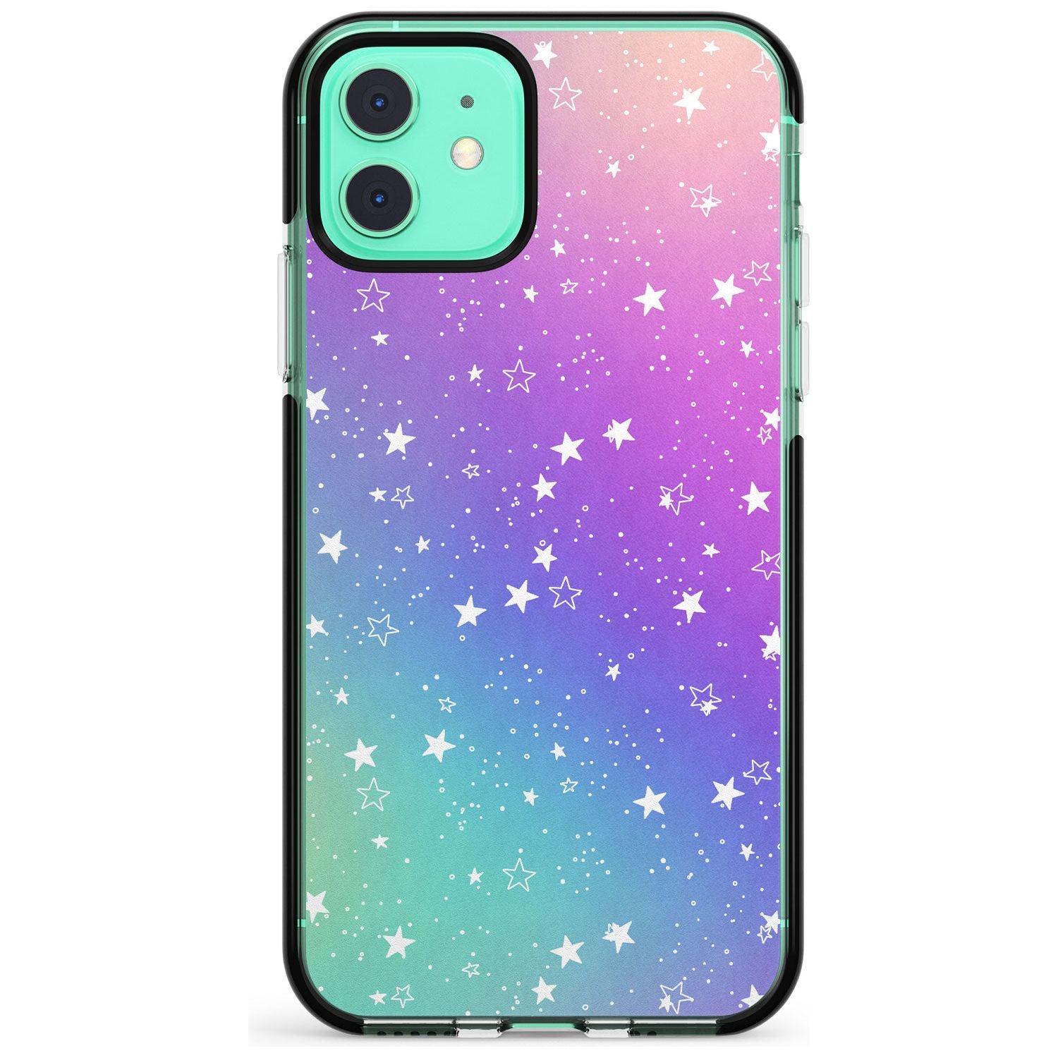 White Stars on Pastels Pink Fade Impact Phone Case for iPhone 11 Pro Max