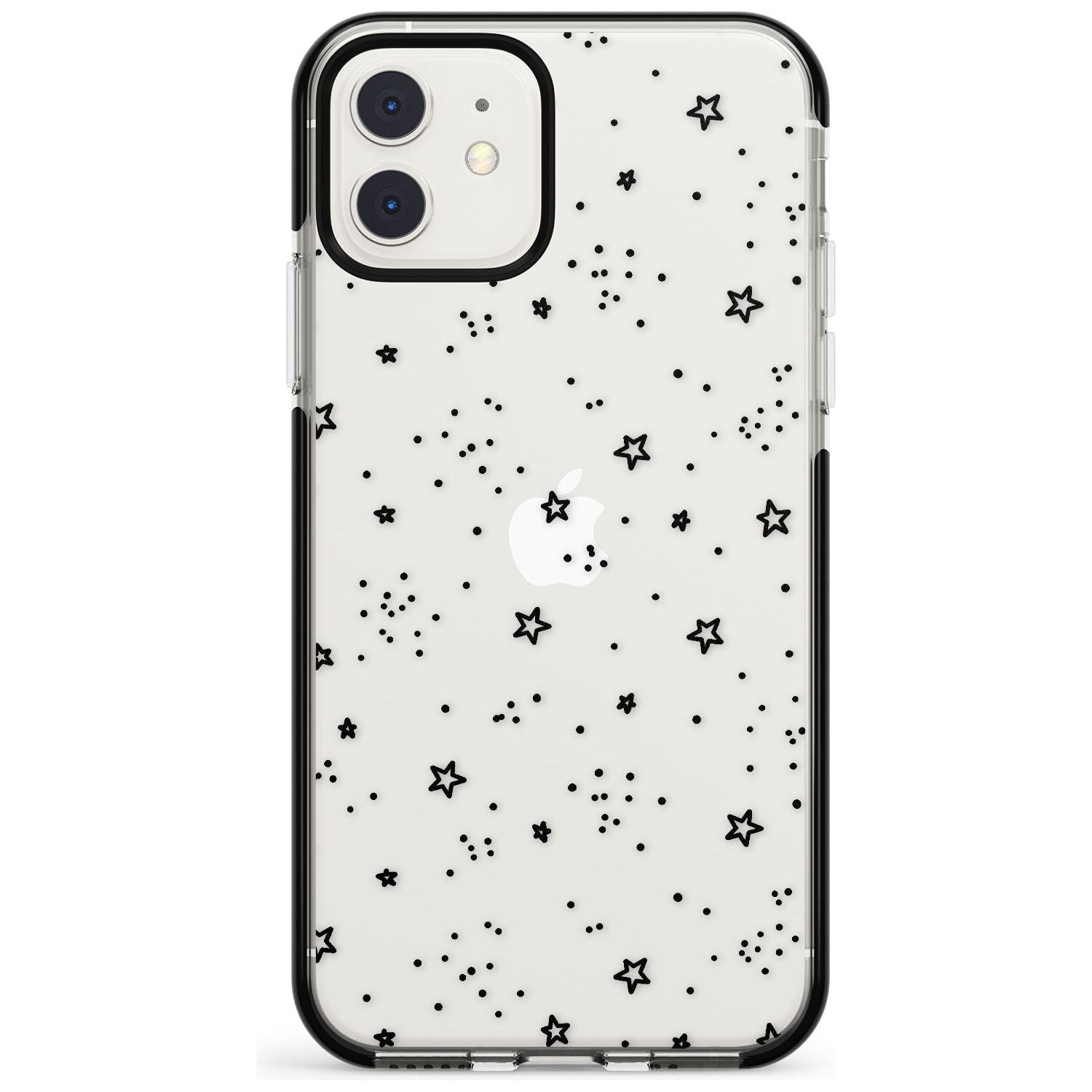 Star Outlines Black Impact Phone Case for iPhone 11