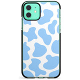 Blue and White Cow Print Black Impact Phone Case for iPhone 11 Pro Max