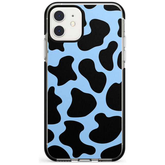 Blue and Black Cow Print Black Impact Phone Case for iPhone 11 Pro Max