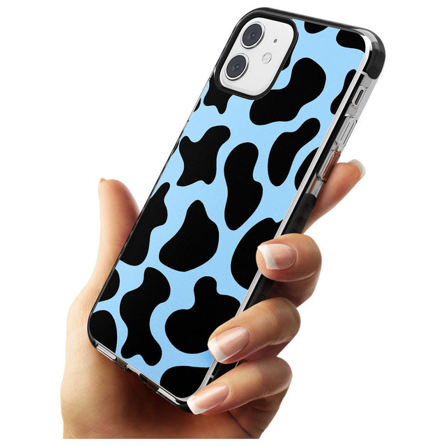 Blue and Black Cow Print Black Impact Phone Case for iPhone 11 Pro Max