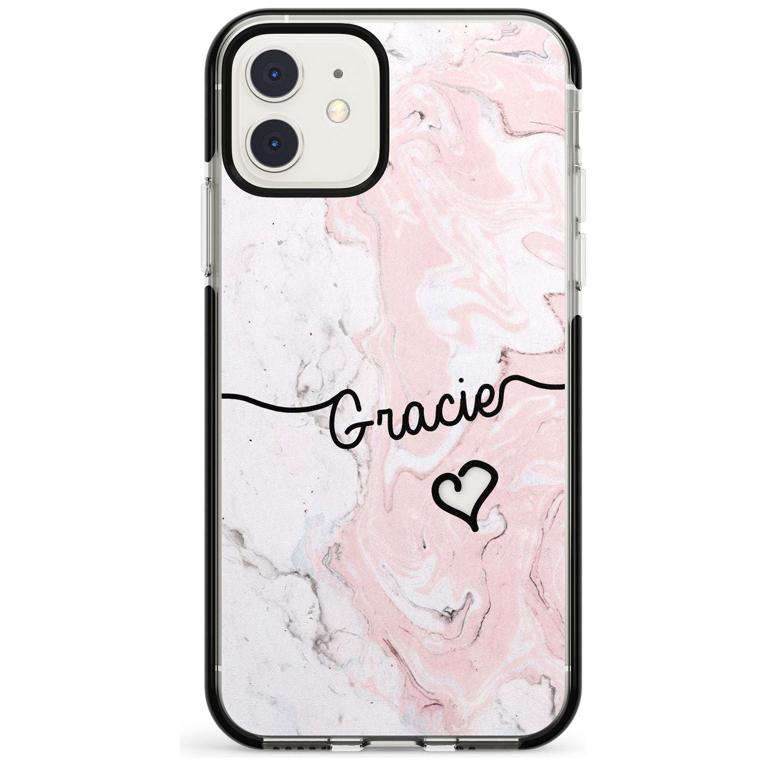 Pink Marble iPhone Case  Black Impact Custom Phone Case - Case Warehouse