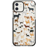 Hand Painted Dogs Black Impact Phone Case for iPhone 11