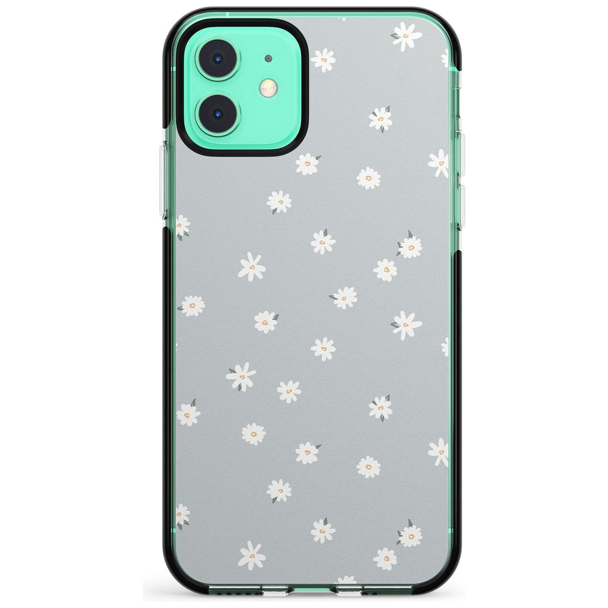 Painted Daises - Blue-Grey Cute Floral Design Pink Fade Impact Phone Case for iPhone 11 Pro Max