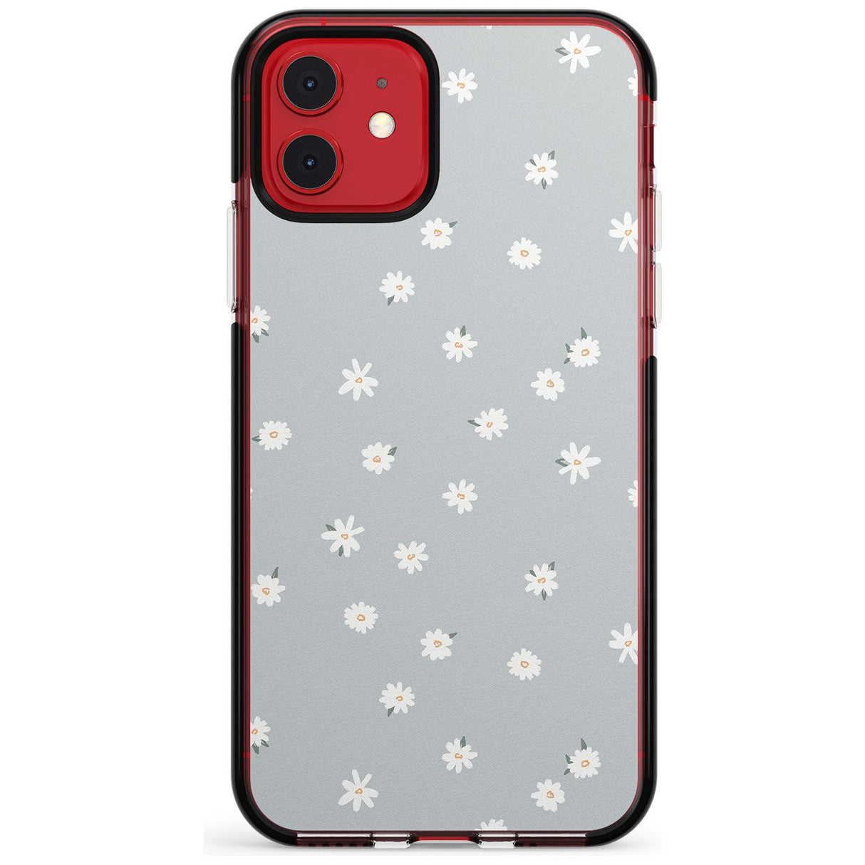 Painted Daises - Blue-Grey Cute Floral Design Pink Fade Impact Phone Case for iPhone 11 Pro Max