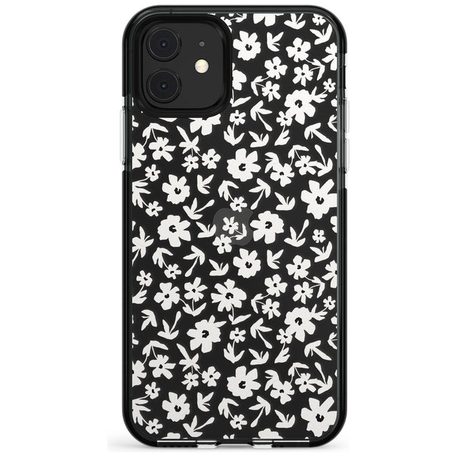 Floral Print on Clear - Cute Floral Design Pink Fade Impact Phone Case for iPhone 11 Pro Max