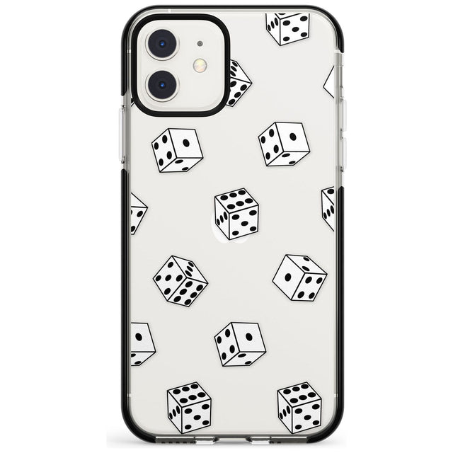 Clear Dice Pattern Black Impact Phone Case for iPhone 11 Pro Max